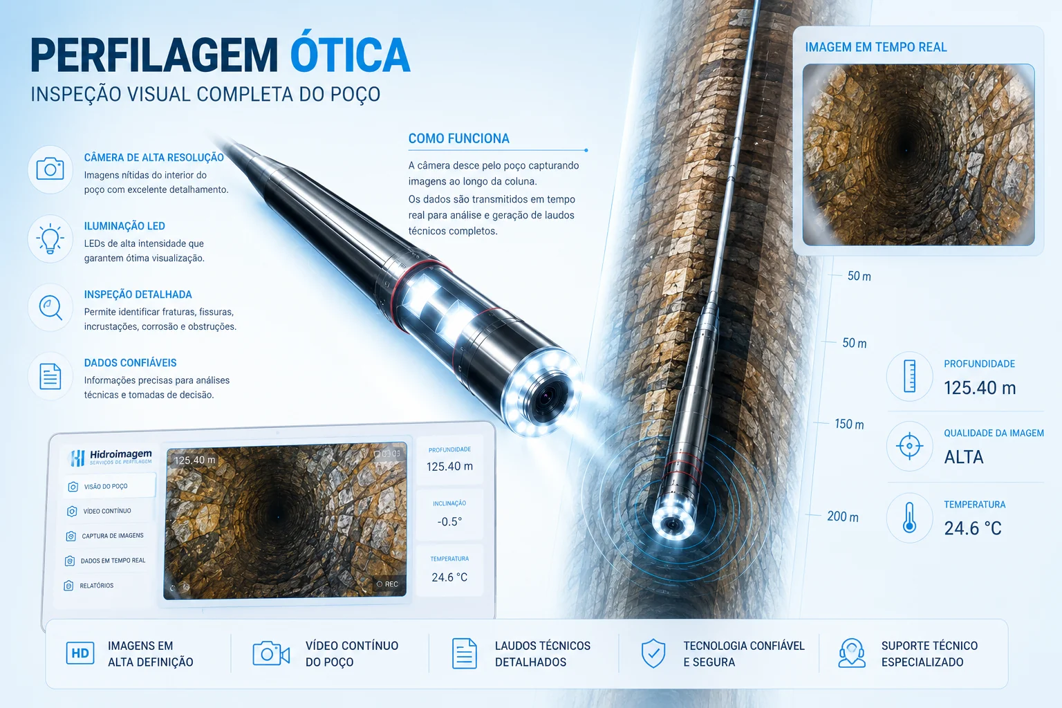 Perfilagem Óptica — Inspeção Visual de Poços Tubulares